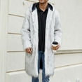 Mens Jacket Leather Winter Coat for Men Discount Warm Faux Long Coat
