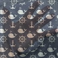 thumbnail image 3 of Navy Blue Tulle Curtains with Rod Pocket, Maritime Pattern with Whales Helms Anchors Nautical Elements Deep Sea Life, Sheer Drape for Wedding Party 2 Panels, 7 Sizes, Navy Blue White, by Ambesonne, 3 of 3