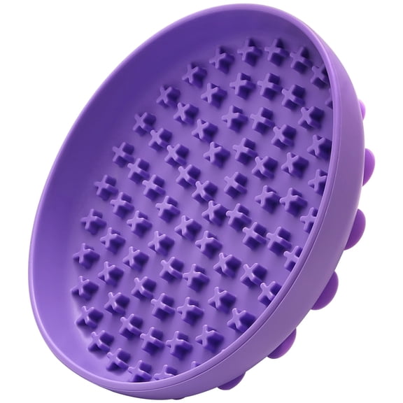 Large 7.87” Slow Feeder Bowl for Dogs and Cats – Soft Silicone Non-Slip Mat to Prevent Fast Eating – Fun Feeding Puzzle for Puppy, Cat, Dog (Purple)
