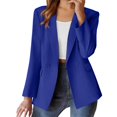 thumbnail image 5 of Women's 2025 Fall Winter Office Blazer, Notch Lapel Slim Fit Open Front Jacket, Business Casual Work Suit for Women, Tailored Career Blazer with Pockets, Professional Long Sleeve Coat Blue XXL, 5 of 10