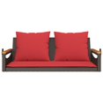 thumbnail image 2 of vidaXL Swing Bench with Cushions Brown 109x62x40 cm Poly Rattan, 2 of 5
