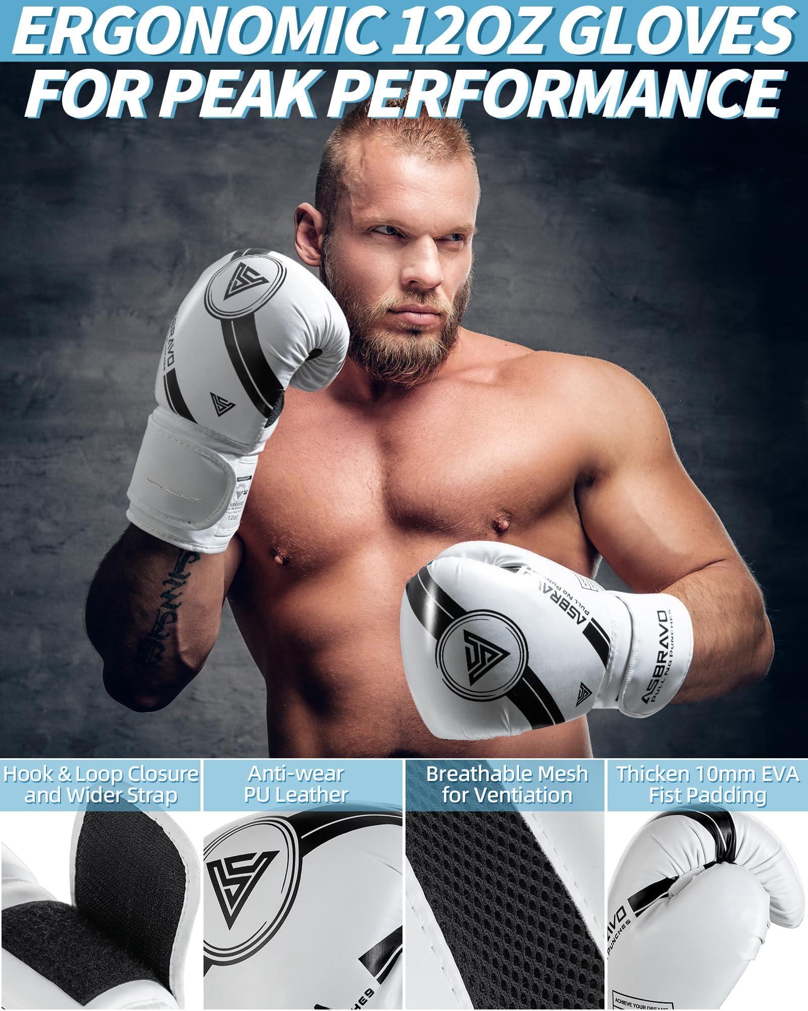 Punching Bag For Adults  4ft Pu Heavy Boxing Set 12oz Gloves Mma Muay Thai Kickboxing Home Gym Martial Art (unfilled)