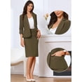 thumbnail image 2 of DARING DIVA 2 Pcs Women's Business Blazer and Pencil Skirt Suit XS Coffee, 2 of 6
