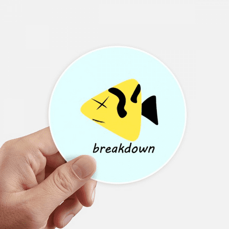 Dead Fish Sad Depressed Art Deco Fashion Sticker Round Wall Suitcase ...