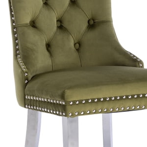 072 Olive Velvet, Silver Legs