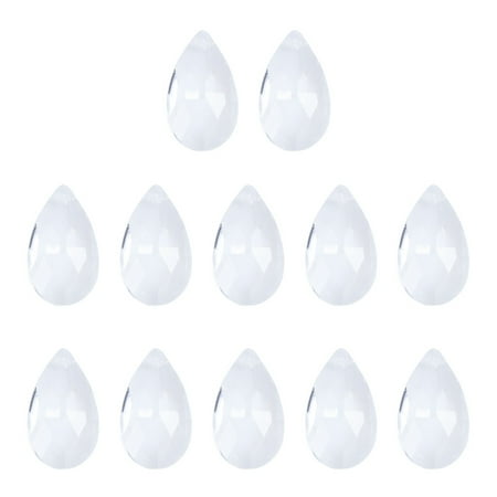 

12pcs Clear Crystal Chandelier Glass Crystal Pendants Beads Prisms Pendants 28MM