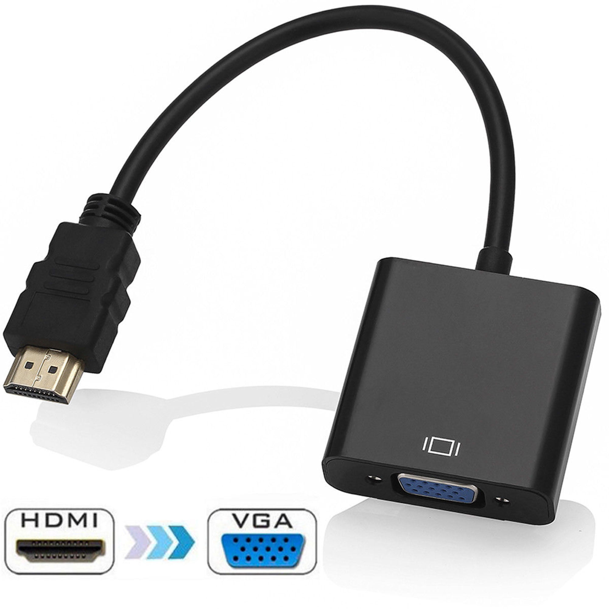 Mini HDMI to VGA Converter with USB Cable,HDMI 2 VGA Adapter 1080P Audio White for Laptop PC PS3 Xbox STB Blu-ray TV Stick