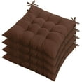 thumbnail image 2 of iMountek 4Pcs Chair Cushion Pads Pillow, 15.75x15.75x2.37in Tie On Square Sitting Soft Mats for Home Office Car Sitting Travel, Brown, 2 of 7