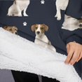 thumbnail image 3 of Oversized Wearable Blanket Hoodie,Jack Russell Terrier Sherpa Blanket Hoodie with Super Pockets,Super Warm Fuzzy Pullover for Women & Men, 3 of 6
