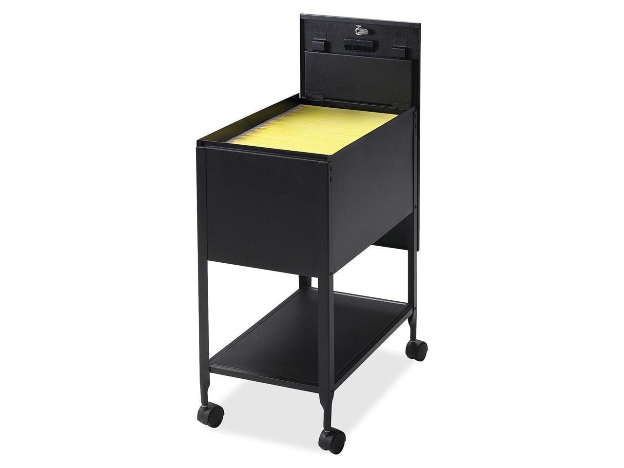 Lorell Indoor Mobile Lockable File Cabinet, Black