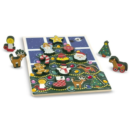 christmas tree wooden chunky puzzle holiday doug melissa toddlers puzzles games pcs doodle pad activities