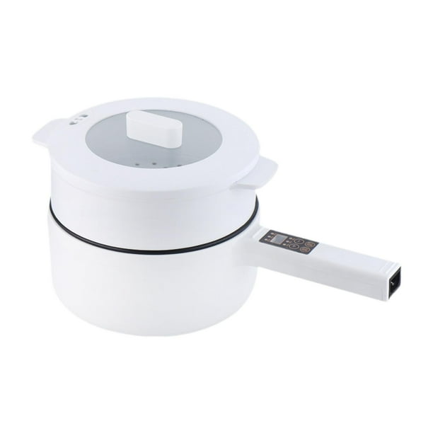 Olla eléctrica para cocinar, sartén eléctrica, olla multiusos para cocinar fideos, olla para sopa, gachas, bolas de hervida, pasta 2 niveles