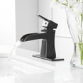 thumbnail image 4 of BWE Oil Rubbed Bronze Bathroom Faucet with Pop Up Drain Stopper Overflow Assembly and Supply Hose Bath Waterfall Single Hole Handle Farmhouse Bathroom Sink Faucet Lavatory Mixer Tap, 4 of 10