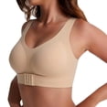 thumbnail image 4 of Women's Front Closure Posture Corrector Bra Wireless Plus Size Full Coverage Lift Support Back Cross Wide Strap Comfortable Everyday Bras for Older Women Seniors, 4 of 8