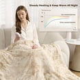 thumbnail image 5 of MARNUR Electric Throw Blanket 50" x 60", Soft Faux Fur Heated Throw Blanket with Large LED Display, 6 Heating Levels, 4 Hours Timer- Tie-Dye off White, 5 of 9