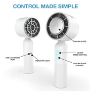 Arctic Air Cool Touch - Portable Handheld Fan, Mini USB Rechargeable, Compact & Lightweight, 4-Speed Adjustable, Battery-Powered, Quiet & Perfect for Travel & Outdoor, White Color, AACTFW-MC12/4