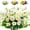 White, variant on Morttic 12PACK Artificial Daisies Flowers Outdoor Fake Plants White Gerber Daisy Fake Foliage Greenery Faux Plants for Graves Hanging Outside Planter Window Box Wedding Decoration