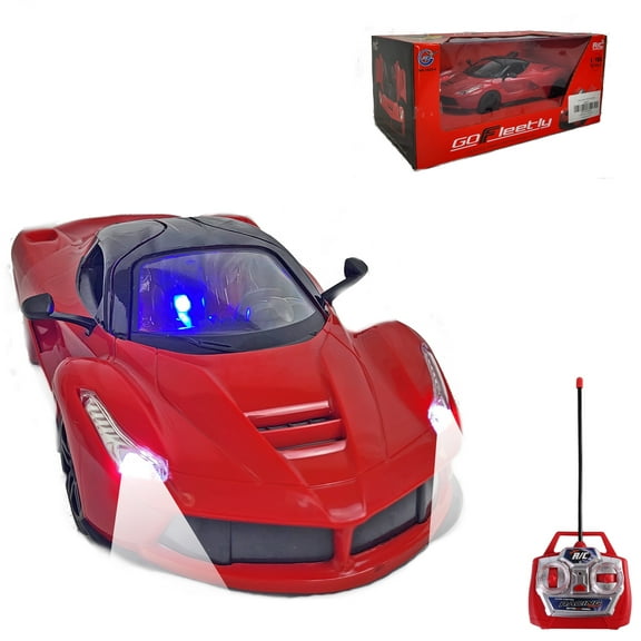 BLUEBLOCK 1:14 Scale Kid's Choice Remote Control Turbo Fleet Racecar with Flashing Lights and Graphics for Kids