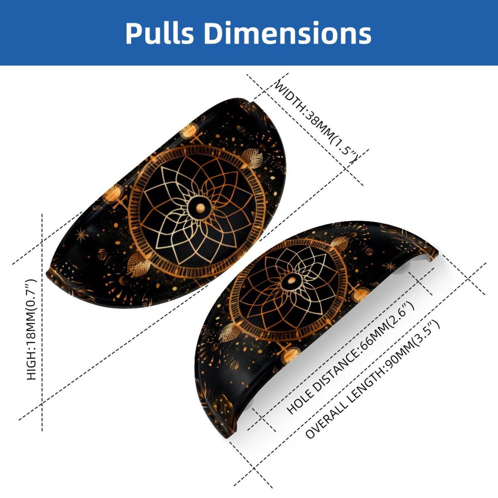 PhooArto 6 Pcs Cup Drawer Pulls, Golden Dreamcatcher Pattern Shell Shape Handles Cabinet Knobs for Dresser Cupboard Closet Wardrobe with Screws