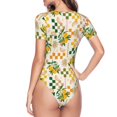 thumbnail image 4 of The Xecao Hawaii Palms Women's Crew Neck Body Suit, a short-sleeved bodysuit and basic swimsuit, both comfort and style for dating and daily life, 4 of 9