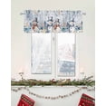thumbnail image 6 of Eucalyptus Snowman Curtain Valance for Windows/Living Room/Kitchen/Bathroom/Café, Short Rod Pocket Tier Curtain Window Treatment Panel Christmas Woodgrain Blue Leaf Topper Curtain 54''x18'', 6 of 7
