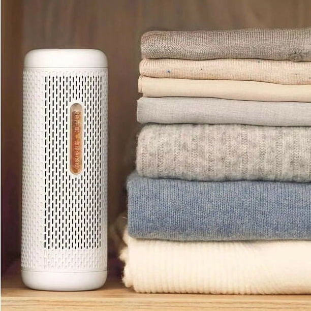 Deshumidificador 1000ml/día, Deshumidificador Eléctrico Silencioso con Depósito de 1000ml, Drenaje Continuo, Temporizador 24h, Deshumidificación de habitaciones de hasta 20 m²/30m³, Blanco