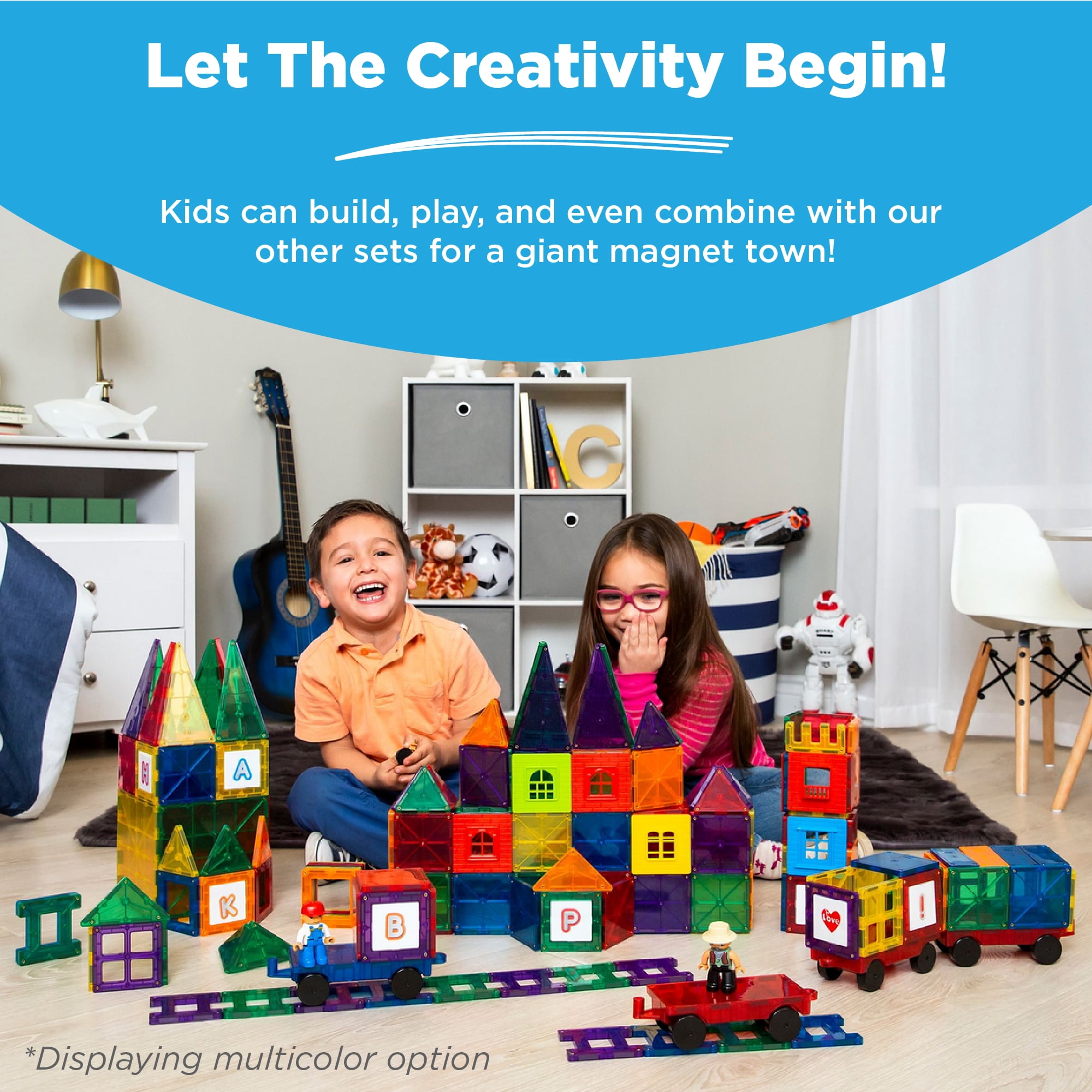 Best Choice Products 110-Piece Kids Magnetic Tiles Set, Educational Building STEM Toy w/ Case - Earth Tone