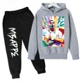 thumbnail image 2 of 2024 Ropa para niños CALIENTE Conjunto de sudadera con capucha para niños más pantalones de sudadera Conjunto de 2 piezas para niños y niñas Mbappe Avatar Estampado Bebé Niña, 2 of 5