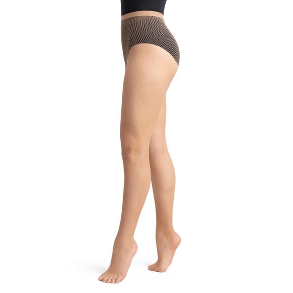 Capezio Women's Studio Basics Fishnet Seamless Tight,Caramel,Large/X-Large