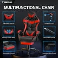 thumbnail image 6 of Soontrans Red Gaming Chair with Footrest, High Back Computer Chair with Massage Lumbar Pillow & Headrest, Ergonomic Leather Game Gamer Chairs for Adult , Red, 6 of 10