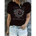 thumbnail image 1 of T-Shirt Décontracté pour Femmes avec Imprimé Lune et Flèches - Col Rond Confortable, Manches Courtes, Parfait pour l'Été et les Sports, Flèche Anglaise, Mode, Décontracté, T-Shirt Fête des Pères, Fête des Mères, Nouvel An, Printemps, 1 of 6