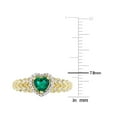 thumbnail image 4 of 2/5 Carat (ctw) Lab Created Emerald Promise Heart Ring in 10K Yellow Gold with Diamonds, 4 of 5