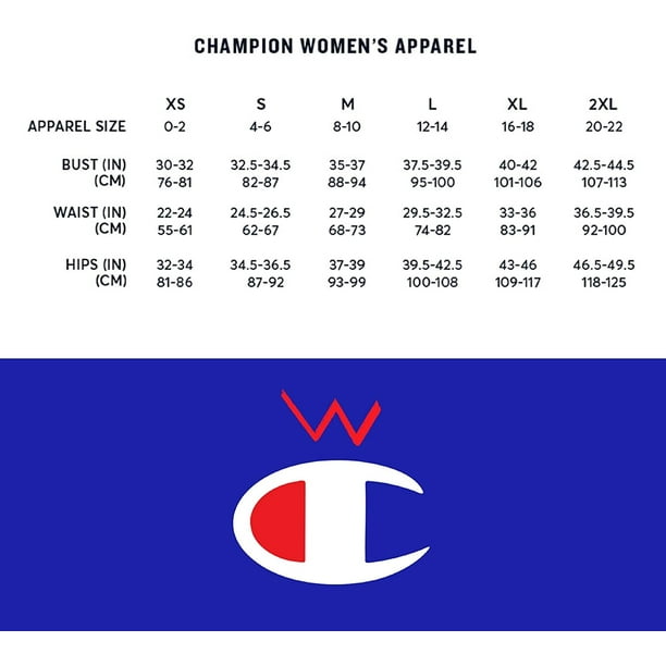 Champion sweater size chart zapatos 2025