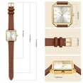 thumbnail image 4 of Woman Watch Elegant Square Dial Watches with Leather Strap Waterproof Classic Simple Womens Quartz Watch Gift for Woman, 4 of 9
