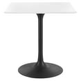 thumbnail image 2 of Modway Lippa 28" Square Wood and Metal Top Dining Table in Black/White, 2 of 7