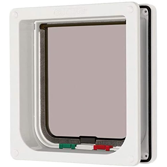Cat Mate Cat Flap 4-Way Closure With Tunnel White
