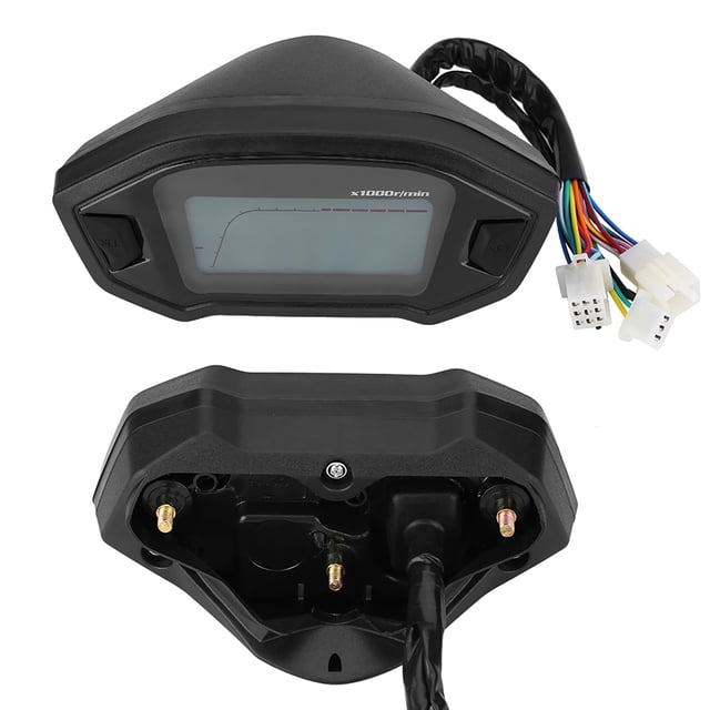 Velocímetro De Motocicleta, DC 12V Universal Motocicleta Digital Colorido LCD Velocímetro Odómetro Tacómetro Con Sensor De Velocidad, Pantalla De Retroiluminación