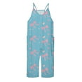 thumbnail image 4 of Girls Sleeveless Jumpsuit Girls Summer Clothes with Pockets Bowknot Girls Outfits Size 13-14 years, 4 of 5