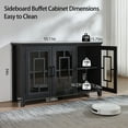 thumbnail image 2 of Joaxswe Modern Sideboard Buffet with Storage, 55 " Extra Large Bar Cabinet Buffet with Glass Doors and Shelves for Dining Room, Black, 2 of 8