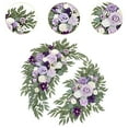 thumbnail image 6 of QccHieUs 2x Wedding Arch Flowers with Green Leaves Decor Beautiful Artificial Flower for Purple White, 6 of 9