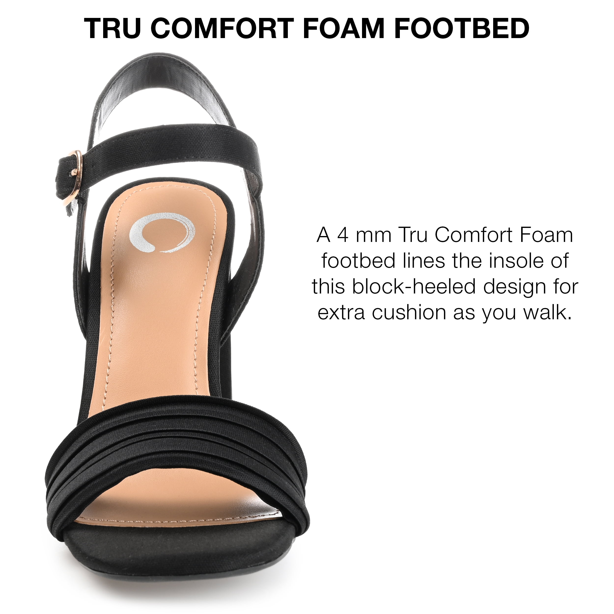 Journee Collection Womens Skiler Tru Comfort Foam Open Square Toe Block Heel Sandals