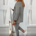 thumbnail image 3 of MORTTIC Women's Houndstooth Suit Set Elegant Blazer & Pants with Lapel Collar, Spring/Fall Office Wear & Casual Outfit, 3 of 4