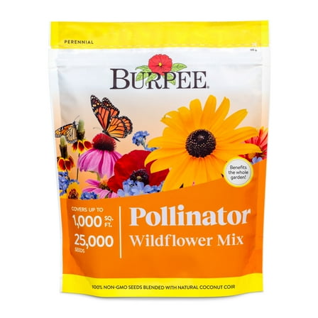 Burpee Bee Pollinator Wildflower Seeds Mix – Non-GMO, Attracts Pollinators, Annual and Perennial Flowers