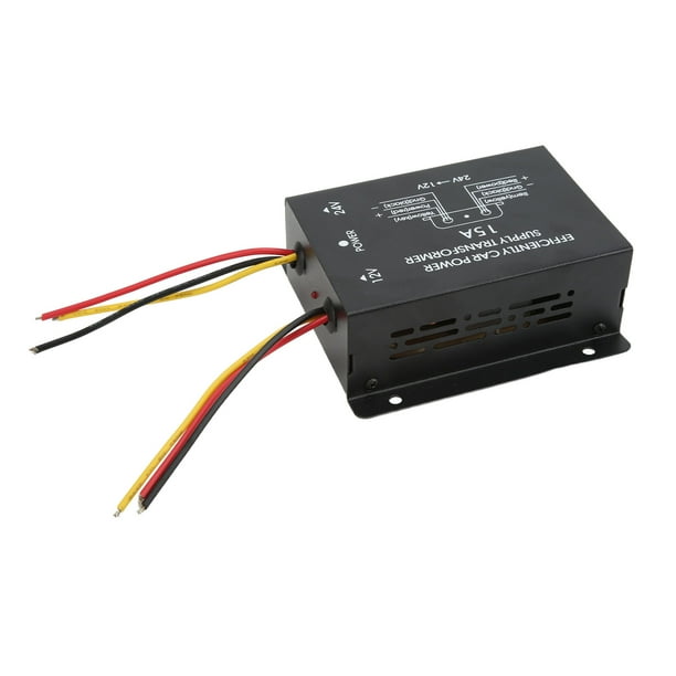 Convertidor de 24V a 12V, protección contra cortocircuitos, reductor de voltaje ambiental profesional para coche, 15A