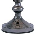 thumbnail image 4 of Benzara BM240943 Umbrella Shade Glass Table Lamp with Flowers & Hummingbird Print, Silver, 4 of 5