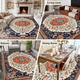 thumbnail image 5 of 8'x10' Area Rugs, Orange Blue Boho Indoor Outdoor Area Rug for Living Room Bedroom, Vintage Ethnic Geometric Abstract Washable Bathroom Rugs Kitchen Floor Carpet Mats Home Decor Aesthetic, 5 of 8