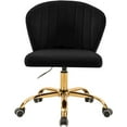 thumbnail image 5 of Meridian Furniture Finley Swivel Adjustable Black Velvet and Gold Office Chair, 5 of 7