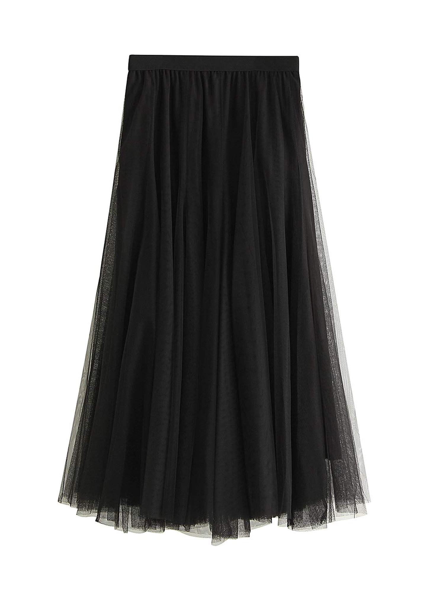 Women s Long Tulle Skirt Tutu Swing Skirts Pleated Maxi Chiffon Petticoat High Elastic Waist Midi Skirt Flowing Big Hem Skirt Walmart