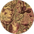 thumbnail image 1 of Ahgly Company Indoor Round Abstract Brown Modern Area Rugs, 8' Round, 1 of 4