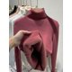 thumbnail image 3 of Suéter de cuello alto para mujer, Jersey de punto elegante, grueso, forrado de terciopelo, cálido, Tops delgados, Jersey de punto, nuevo, Invierno, 3 of 4